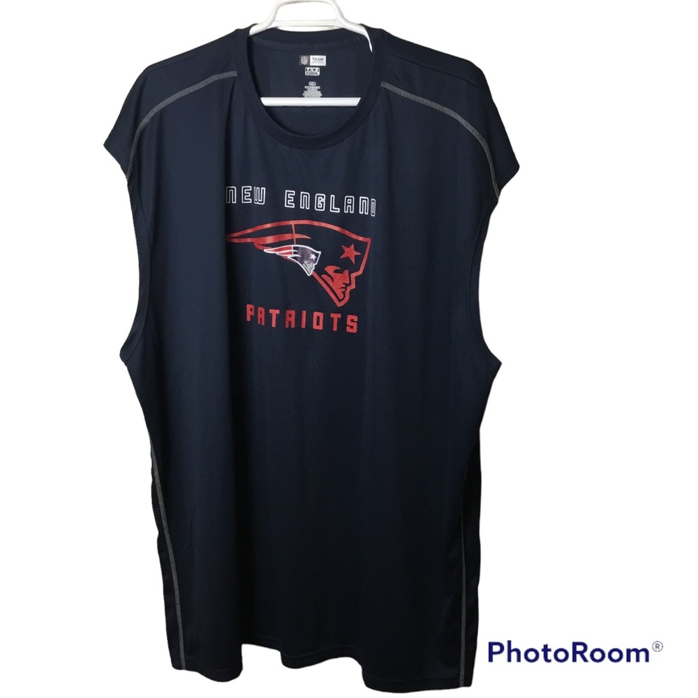 New England Patriots NFL blue sleeveless active tee. 6XL